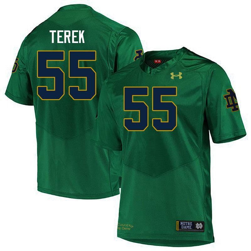 Men #55 Christopher Terek Notre Dame Fighting Irish College Football Jerseys Stitched-Green